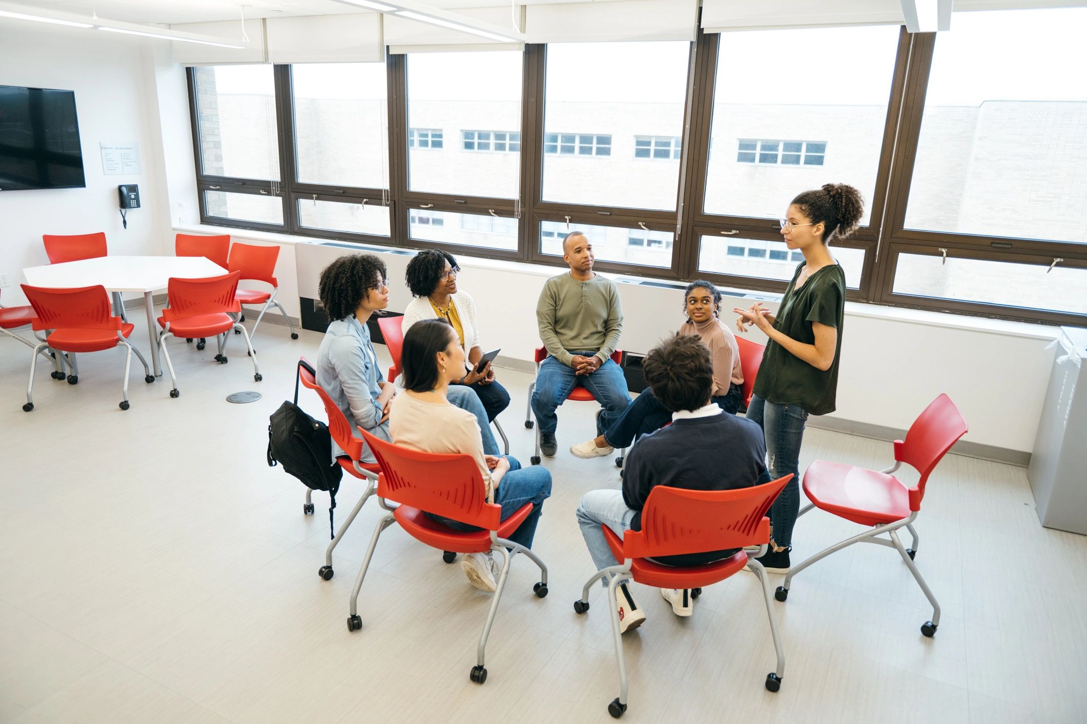 Group therapy session in a rehabilitation setting